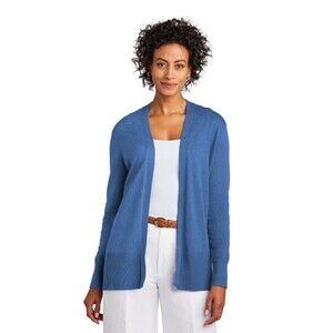 Brooks Brothers Womens Open Front Long Cardigan Sweater Blue 2XL Pima Cotton